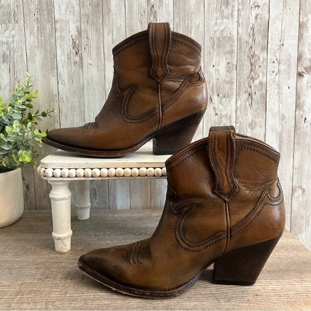 Thursday Boot Company Dark Brown Western Cowgirl Ankle Boots Womens 6.5 - Picture 3 of 7